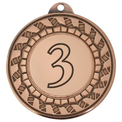 Медаль спортивная '3 место' d-45мм металл бронза
