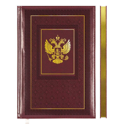 Записная книжка A4  64л клетка deVENTE 'Symbol' тонированный блок искусственная кожа бордовая