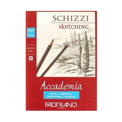 Блокнот для художественных работ Fabriano Accademia 15х21см 120г 50л мелкое зерно на склейке