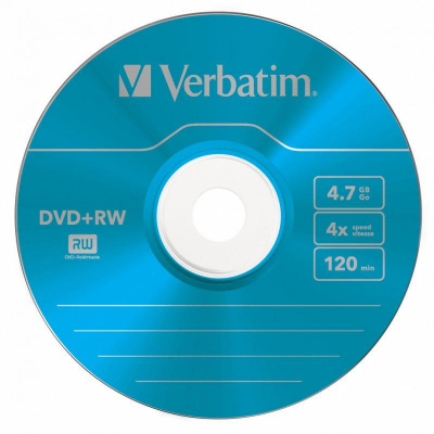 Диск DVD+RW 4.7Gb  4X Verbatim DL+ Colour Slim case