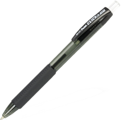 Ручка шариковая автоматическая Pentel 0.7мм Click&Go трехгранный корпус с резиновой манжетой черная