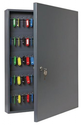 Шкаф на 150 ключей 45х60х9см Onix стальной серый с пластиковыми бирками
