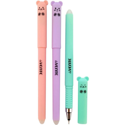 Ручка гелевая стираемая deVENTE 0.7мм 'Kitty' синяя 3 дизайна