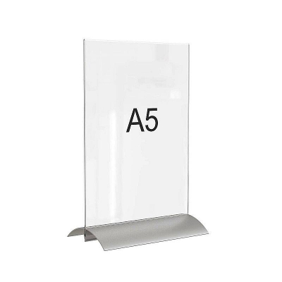 Держатель для таблички настольный 148х210мм 2-сторонний Attache акрил/алюминий