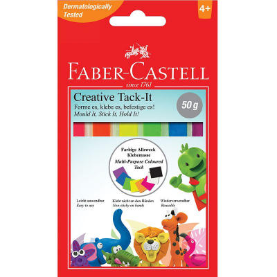 Липучка Faber-Castell Tack-It  50г для временного приклеивания 6 цветов