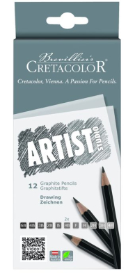 Карандаши чернографитные Cretacolor Artist Studio Line 12шт HBх2шт/ 6B/4B/3B/2B/B х1шт в картонной коробке