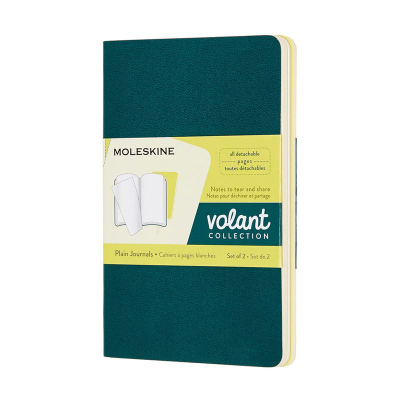 Записная книжка A6  40л без линовки Moleskine® Volant Large мягкая обложка 2шт зеленая/желтая