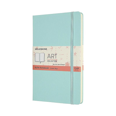 Записная книжка A5  80л в точку Moleskine® Art Bullet Large твердая обложка на резиновой застежке аквамарин