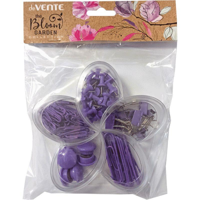 Набор принадлежностей deVENTE 'Bloom Garden' Violet зажимы/гвоздики/магниты/скрепки в пластиковой коробке