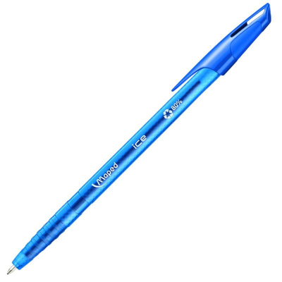Ручка шариковая Maped 1.0мм 'Green Ice' трехгранный корпус одноразовая синяя