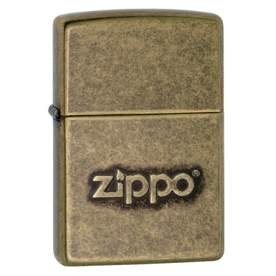 Зажигалка бензиновая Zippo Classic 'Logo' с покрытием Antique Brass™