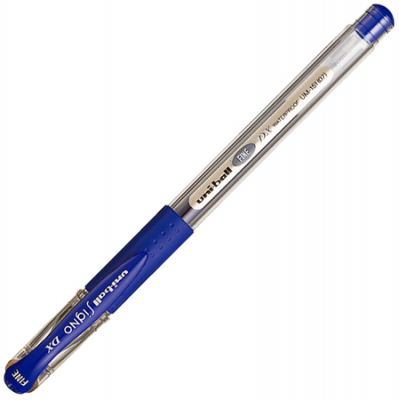 Ручка гелевая Uni-Ball 0.7мм Signo DX с резиновой манжетой синяя