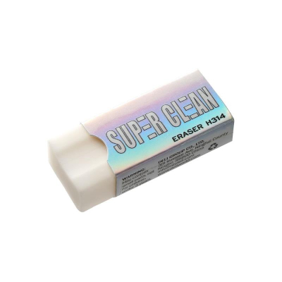 Ластик пластиковый для карандаша Deli 'Super Clean' 41х17х10мм белый
