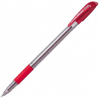 Ручка шариковая Pentel 0.7мм Bolly с резиновой манжетой игольчатый стержень красная
