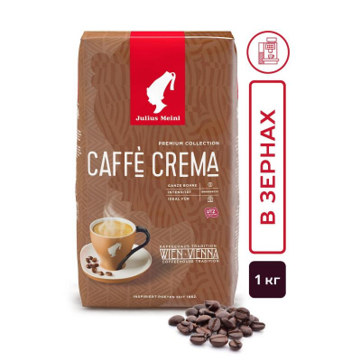 Кофе в зернах Julius Meinl 'Premium Collection Caffe Crema' обжарка темная 1000г в вакуумном пакете