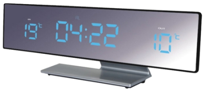 Часы настольные BVItech LED синие будильник комнатная/уличная температура 26х8х5см 220V
