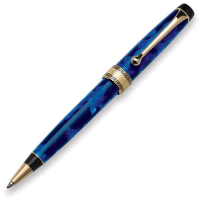 Ручка шариковая Aurora Optima синяя смола отделка позолота