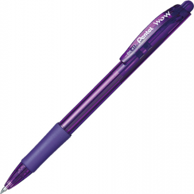 Ручка шариковая автоматическая Pentel 0.7мм с резиновой манжетой фиолетовая