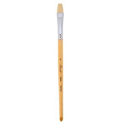 Кисть щетина плоская Сонет № 6 (12мм) лакированная ручка 15см