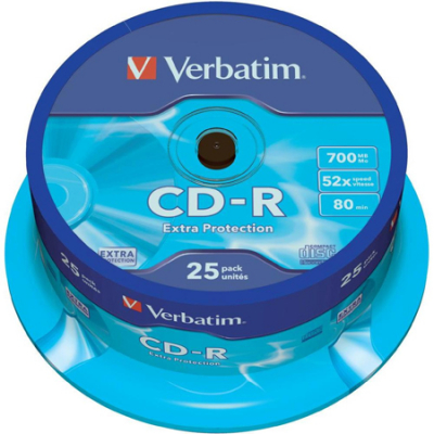 Диск CD-R 700Mb 52X Verbatim  25шт Cake box