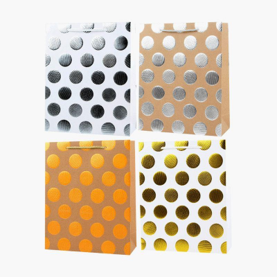Пакет подарочный deVENTE 'Polka dots' 26x32x10см фольгированный с конгревом 4 дизайна