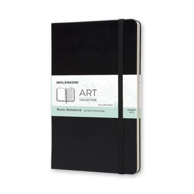 Записная книжка A5 192л нотный стан Moleskine® Art Music Notebook Large твердая обложка на резиновой застежке черная