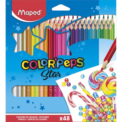 Карандаши  48цв Maped Color'Peps 'Star' трехгранные в картонной коробке
