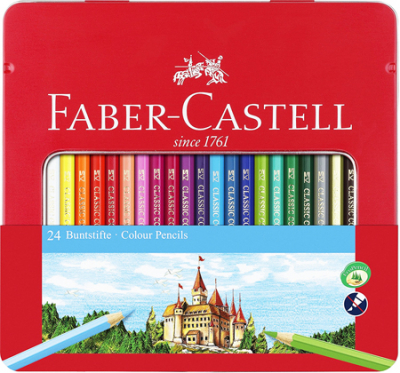 Карандаши  24цв Faber-Castell 'Замок' в металлической коробке