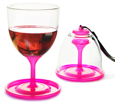 Набор бокалов Asobu 0.40л 'Stack n' go vino' 2шт пластик розовый