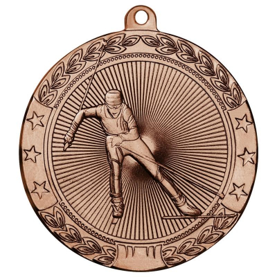 Медаль спортивная лыжи '3 место' d-5см металл бронза