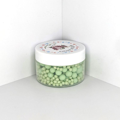 Посыпка Sweetdeserts рисовые шарики матовые зеленые  50г