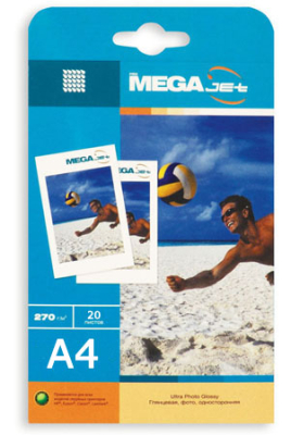 Бумага фото струйная A4  270г  20л ProMEGA jet Ultra Photo сатин 4800dpi