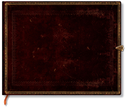 Гостевая книга A5+  72л без линовки Paperblanks Black Moroccan Guest Book горизонтальная на металлической застежке