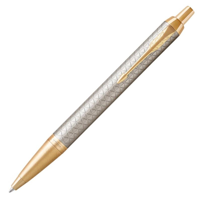 Ручка шариковая Parker IM Premium Warm Silver GT K323 Medium синие чернила