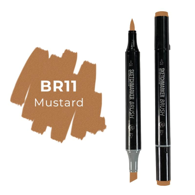Маркер художественный спиртовой Sketchmarker Brush горчица двусторонний