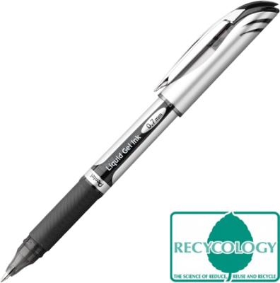 Ручка гелевая Pentel 0.7мм EnerGel с резиновой манжетой черная