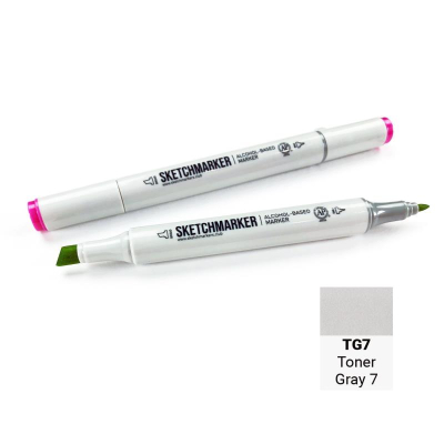 Маркер художественный спиртовой Sketchmarker серый тонированный №7 двусторонний