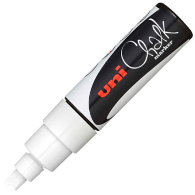 Маркер-жидкий мел Uni Chalk Marker  8.0мм белый