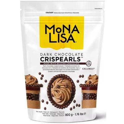 Декор бисквитный Monalisa Crispearls печенье в шоколаде из темного шоколада 800г