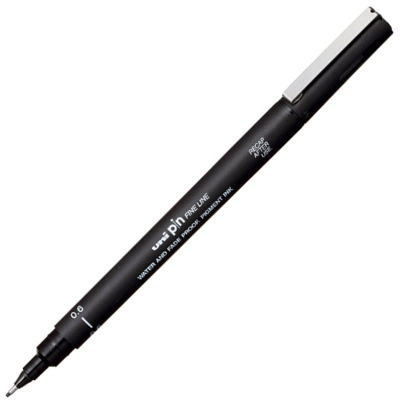 Ручка капиллярная художественная Uni Pin Fine Line d-0.60мм черная