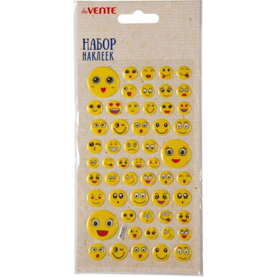 Наклейки декоративные пластиковые deVENTE  9х16см 'Emoji-2'