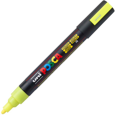 Маркер декоративный Uni Posca 1.8-2.5мм  флуоресцентный желтый (F2)