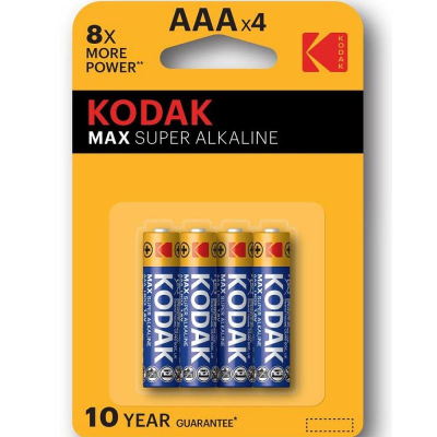 Батарейка Kodak  1.5V AAA/LR03 MAX SUPER Alkaline  4шт в блистере