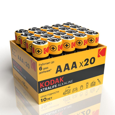 Батарейка Kodak  1.5V AAA/LR03 XTRALIFE Alkaline 20шт