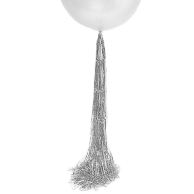 Гирлянда тассел для воздушного шара 'Хвост' серебрянная 100см