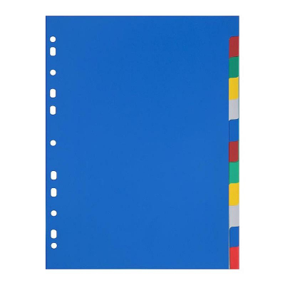 Разделители цветные 12 разделов A4 пластиковые Attache