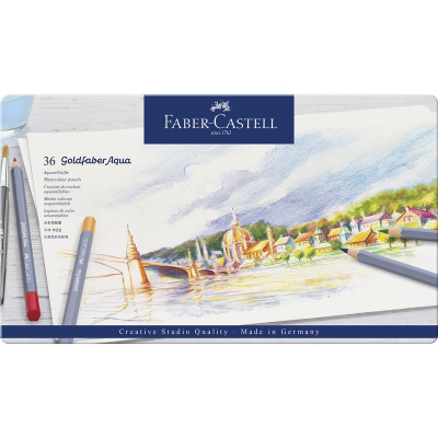 Карандаши акварельные Faber-Castell 'Goldfaber Aqua'  36цв в металлической коробке