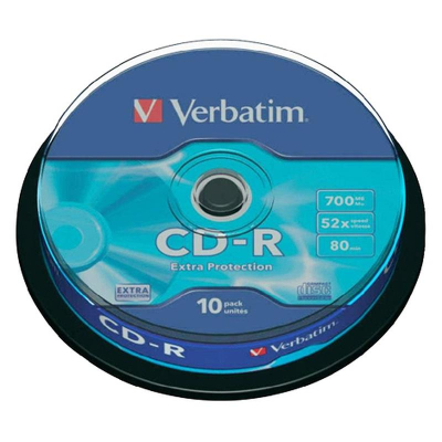 Диск CD-R 700Mb 52X Verbatim  10шт Cake box