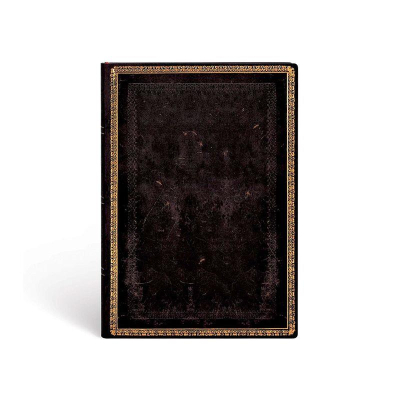 Записная книжка A5- 120л линейка Paperblanks Black Moroccan Special Edition Midi ляссе на резиновой застежке