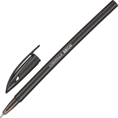 Ручка шариковая Unomax 0.7мм 'EECO' игольчатый стержень одноразовая черная